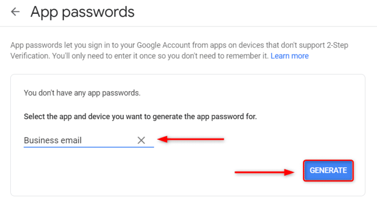 app passwords