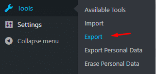 בחרו Tools> Export